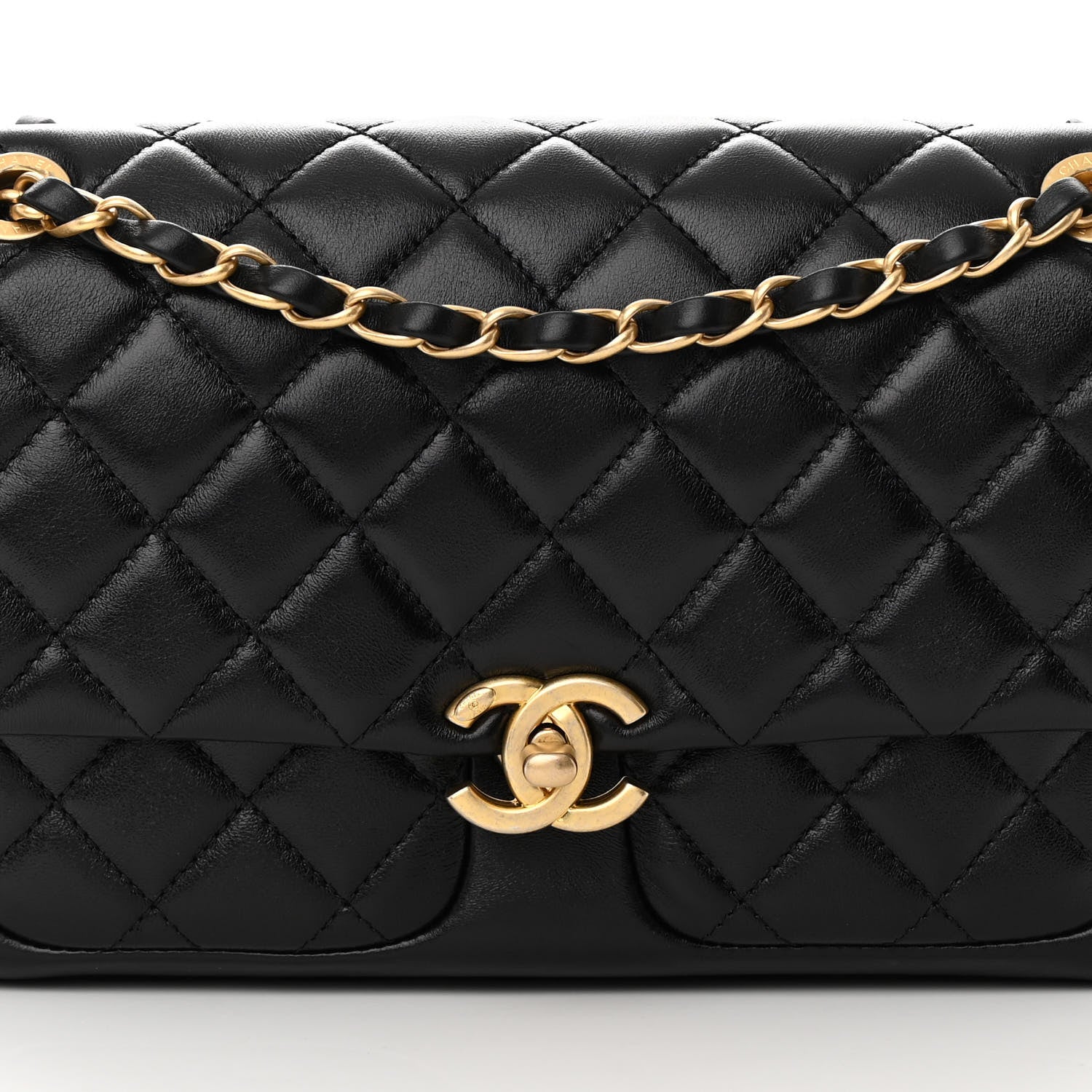 Chanel Shiny Lambskin Quilted Small Daily Friend Flap Black 8 of 13