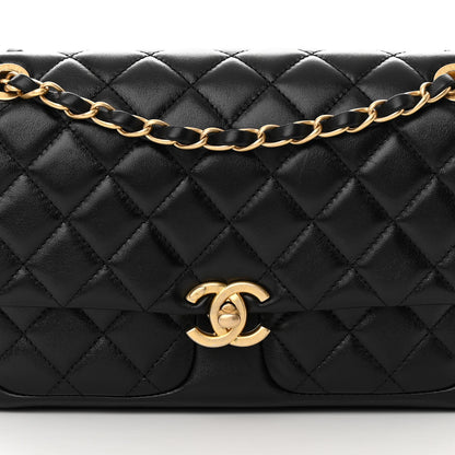 Chanel Shiny Lambskin Quilted Small Daily Friend Flap Black 8 of 13