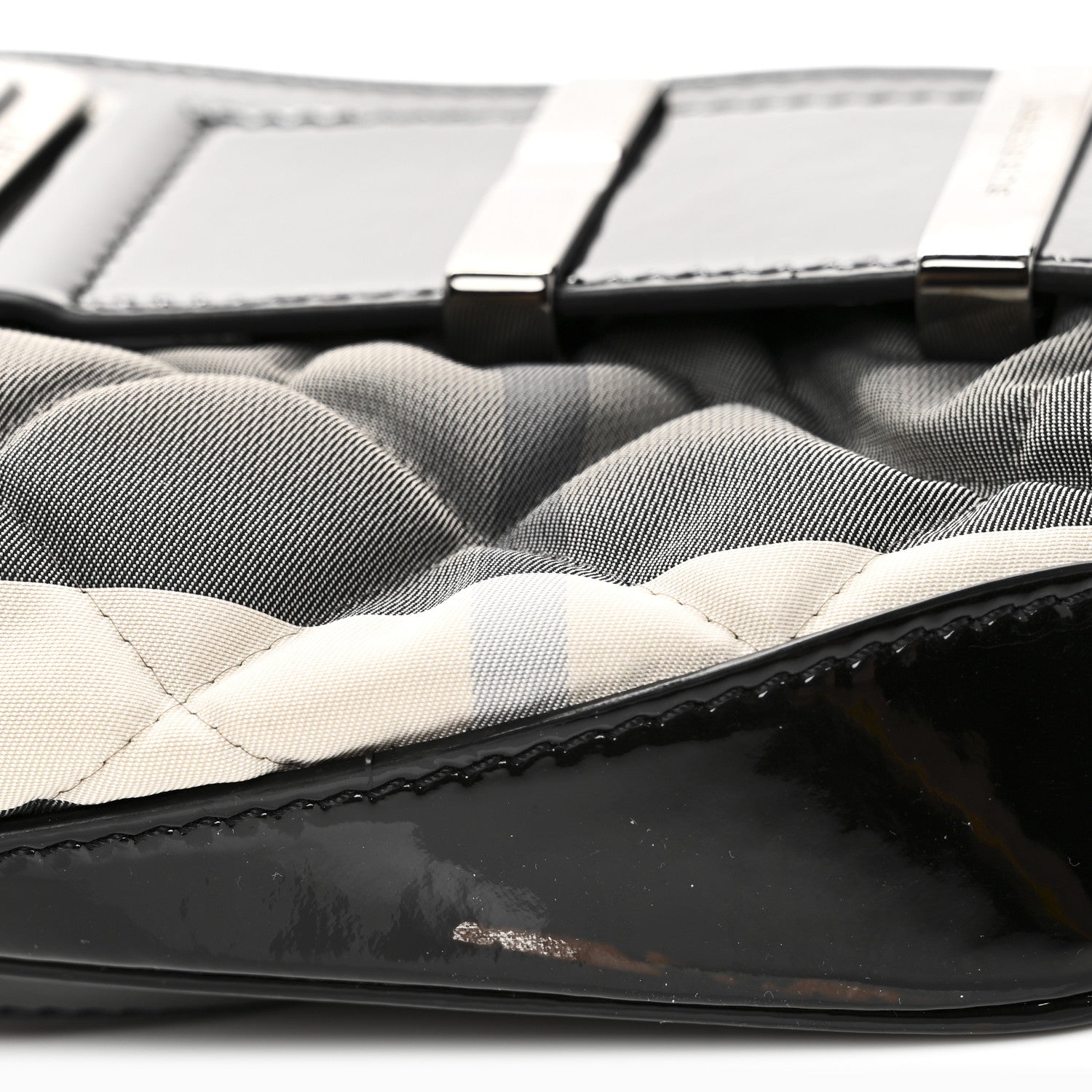 Burberry Patent Smoked Check Quilted Small Beaton Black 11 of 11