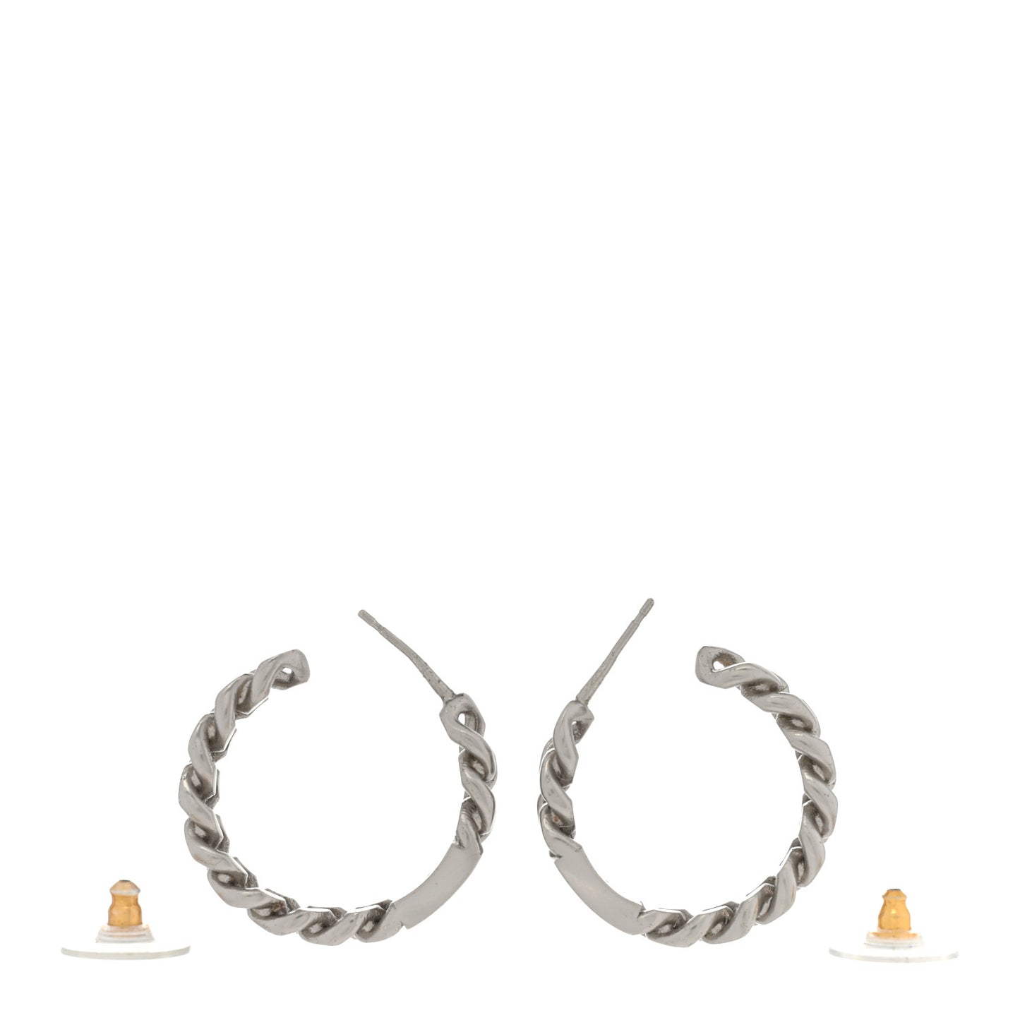 CC Chain Hoop Earrings Silver