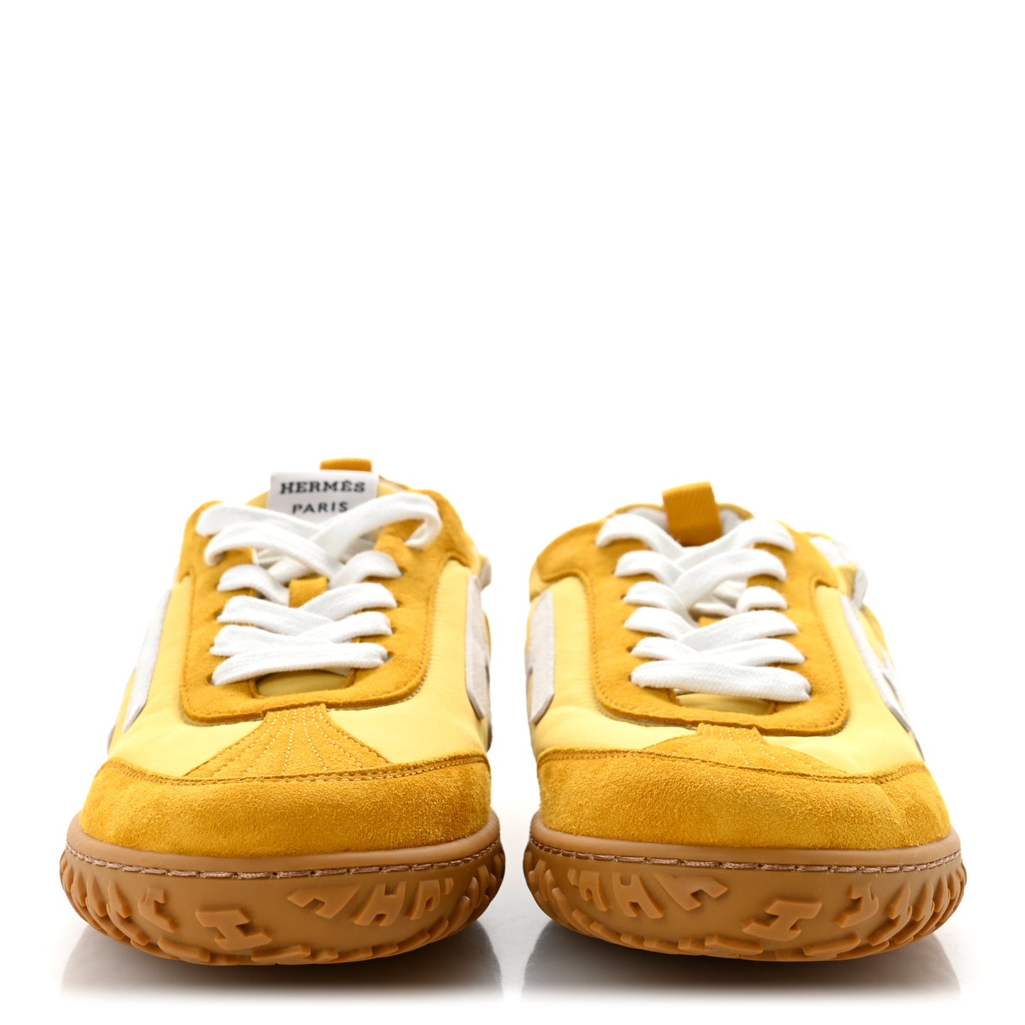 Suede Goatskin Jet Sneakers 38.5 Jaune Sesame White
