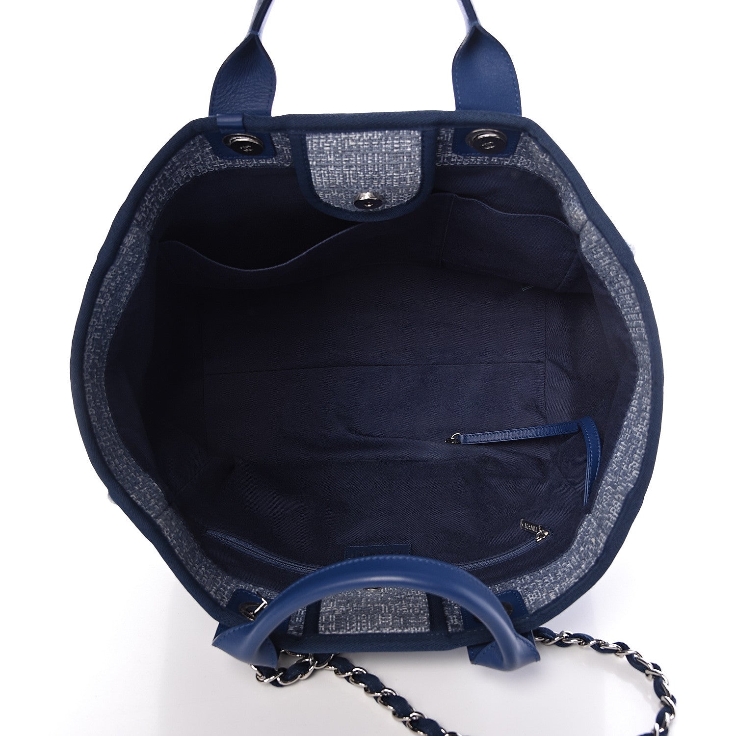 Chanel Canvas Large Deauville Tote Blue 6 of 11