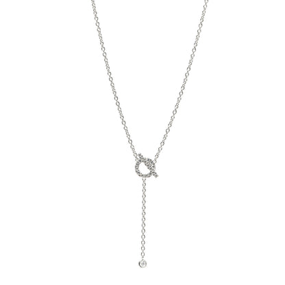 Hermes 18K White Gold Diamond Finesse Lariat Necklace 1 of 6