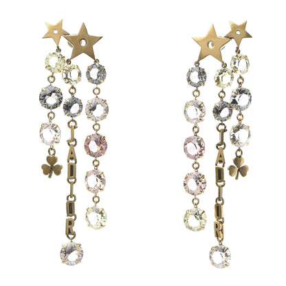 Christian Dior Crystal J'adior Star Drop Earrings Aged Gold Multicolor 1 of 4