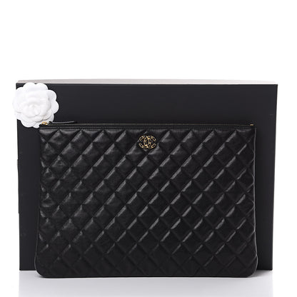 Chanel Lambskin Quilted Large Cosmetic Case Black 7 of 7