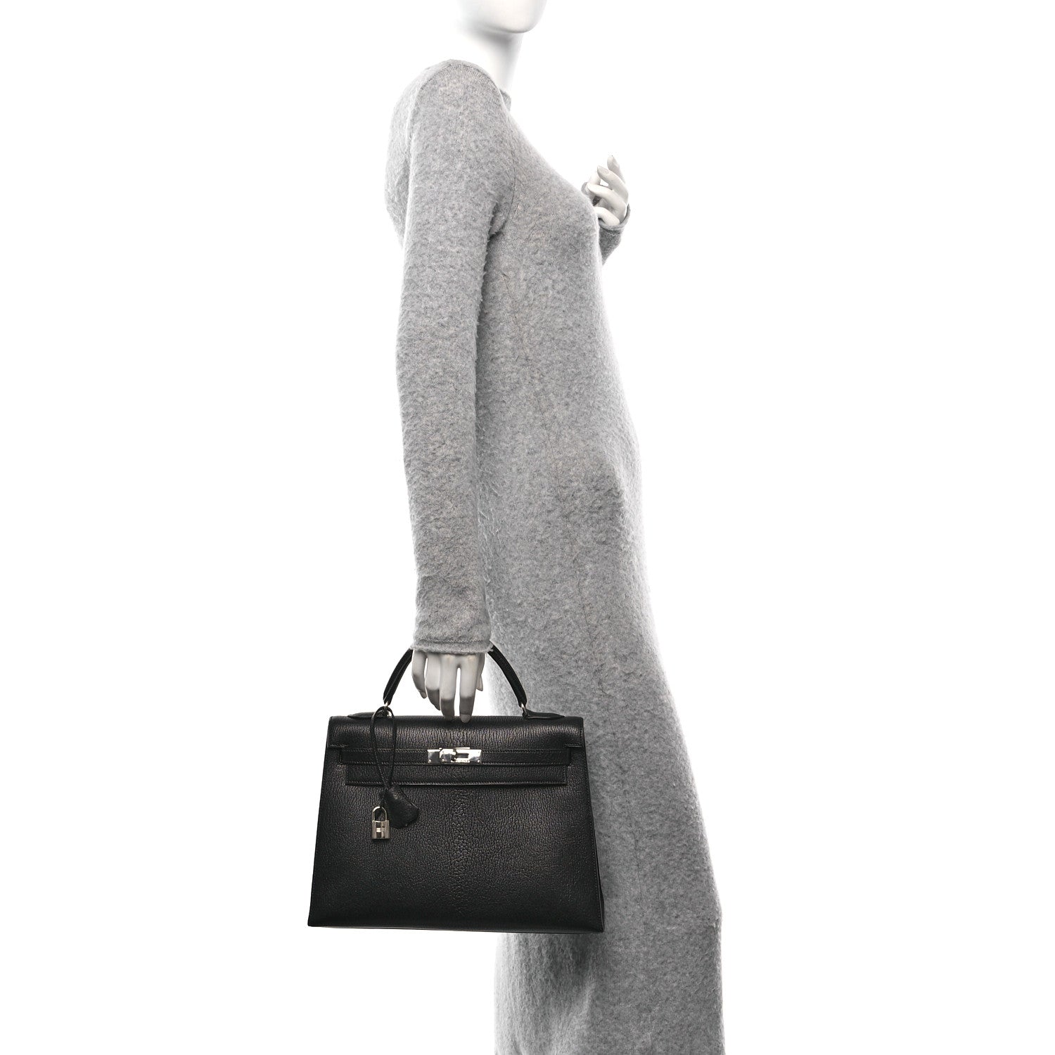 Hermes Chevre De Coromandel Kelly Sellier 32 Black 2 of 10