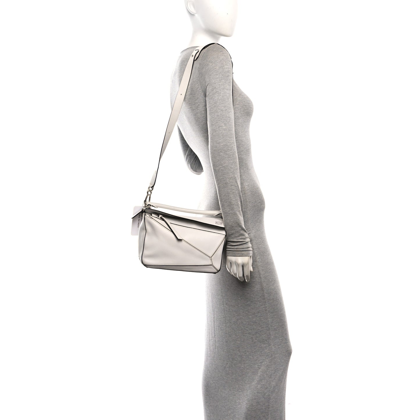 Calfskin Small Puzzle Bag White