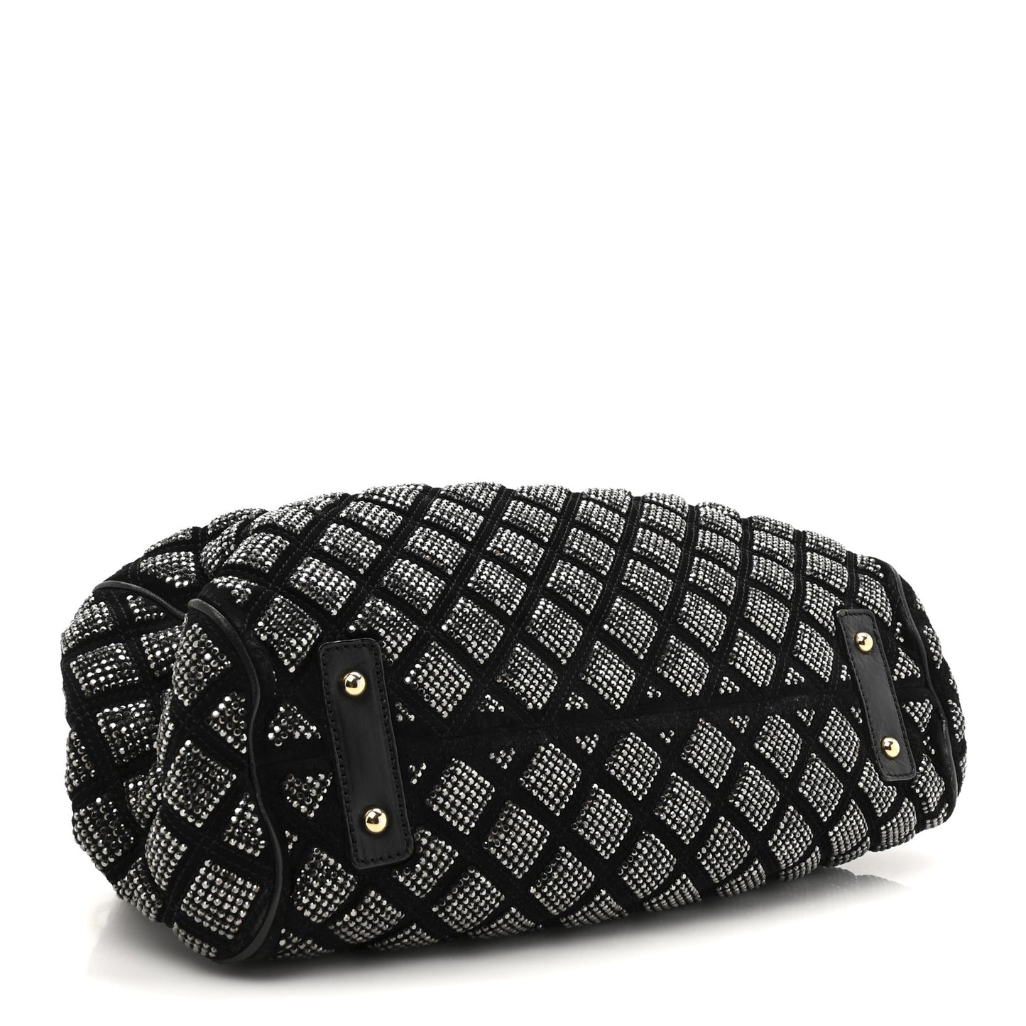 Suede Crystal Quilted Stam Black