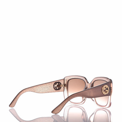 Gucci Acetate Glitter Optyl Square Sunglasses GG3837/F/S Brown Pink 4 of 8