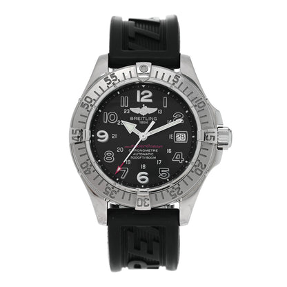 Breitling Stainless Steel Rubber 40mm Chronometre Super Ocean Automatic Watch Black A17360 1 of 4