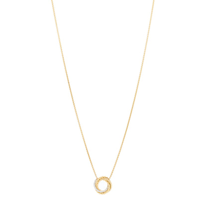 David Yurman 18K Yellow Gold Diamond 14.5mm Crossover Pendant Necklace 1 of 3