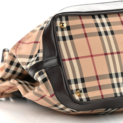 Burberry Haymarket Check Medium Golderton Tote Chocolate 9 of 16