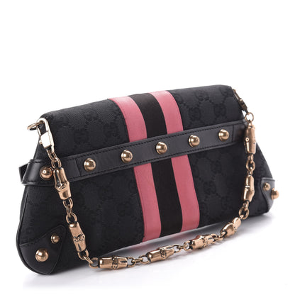 Gucci Monogram Horsebit Web Clutch Black 3 of 10