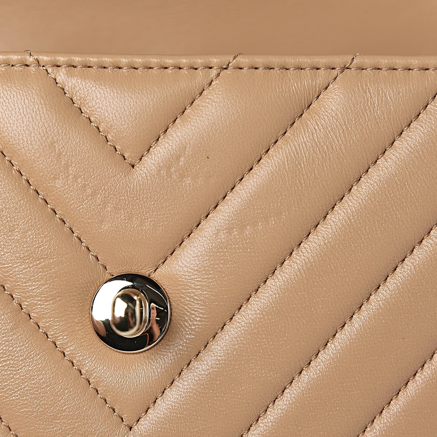 Chanel Lambskin Chevron Quilted Small Trendy CC Dual Handle Flap Bag Beige 9 of 16