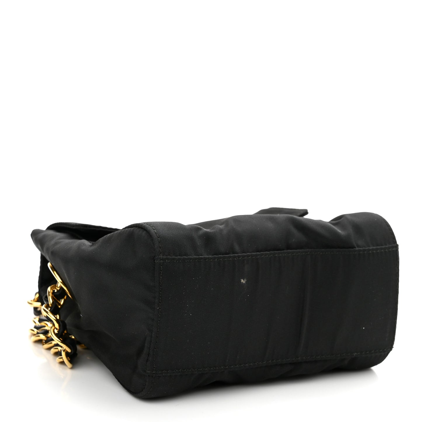 Tessuto Nylon Chain Shoulder Bag Black