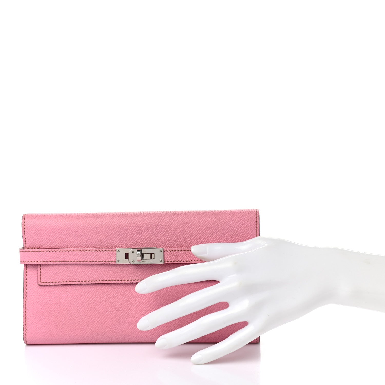 Hermes Epsom Kelly Longue Wallet 5P Pink 2 of 7