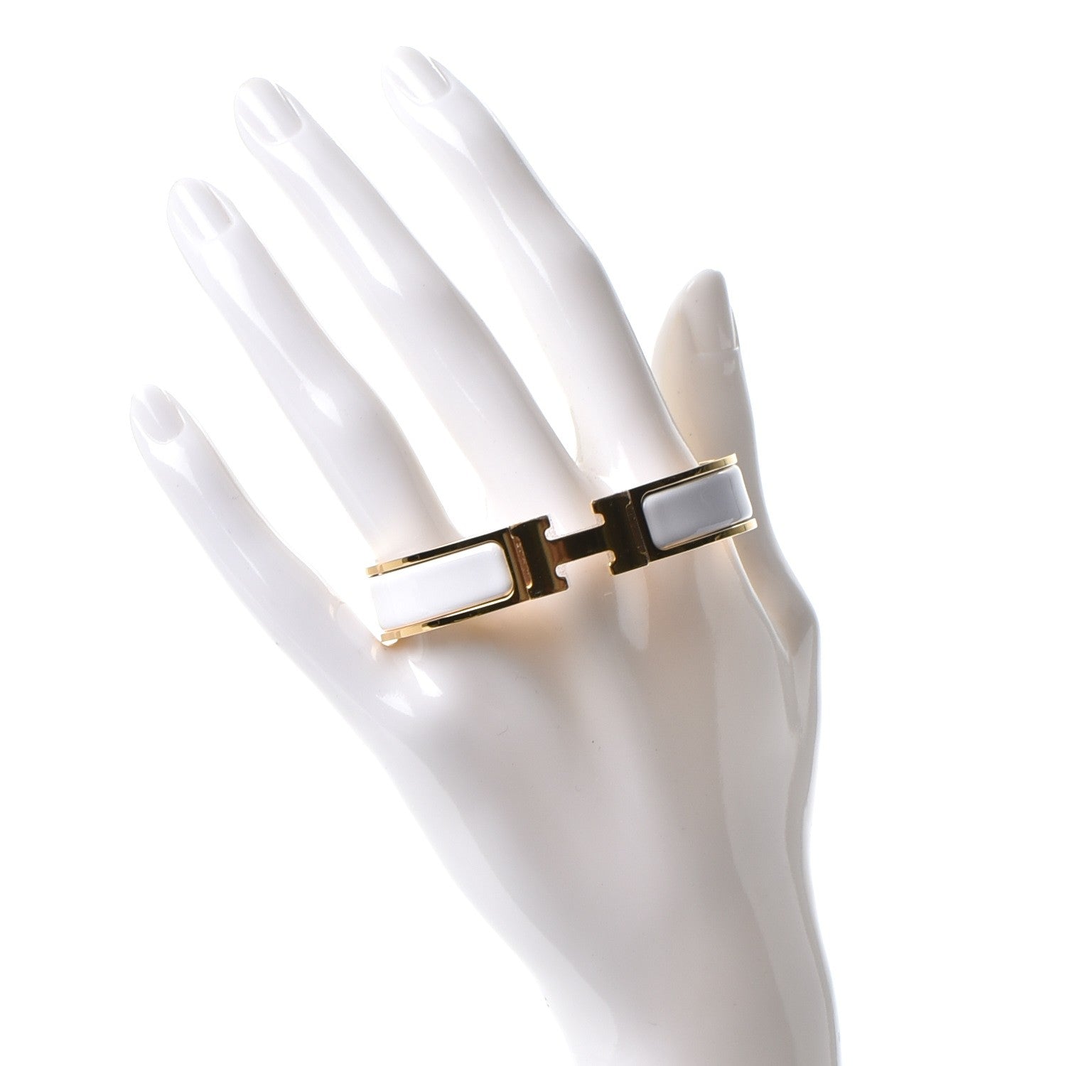 Hermes Enamel Narrow Clic Clac H Bracelet PM White 2 of 5