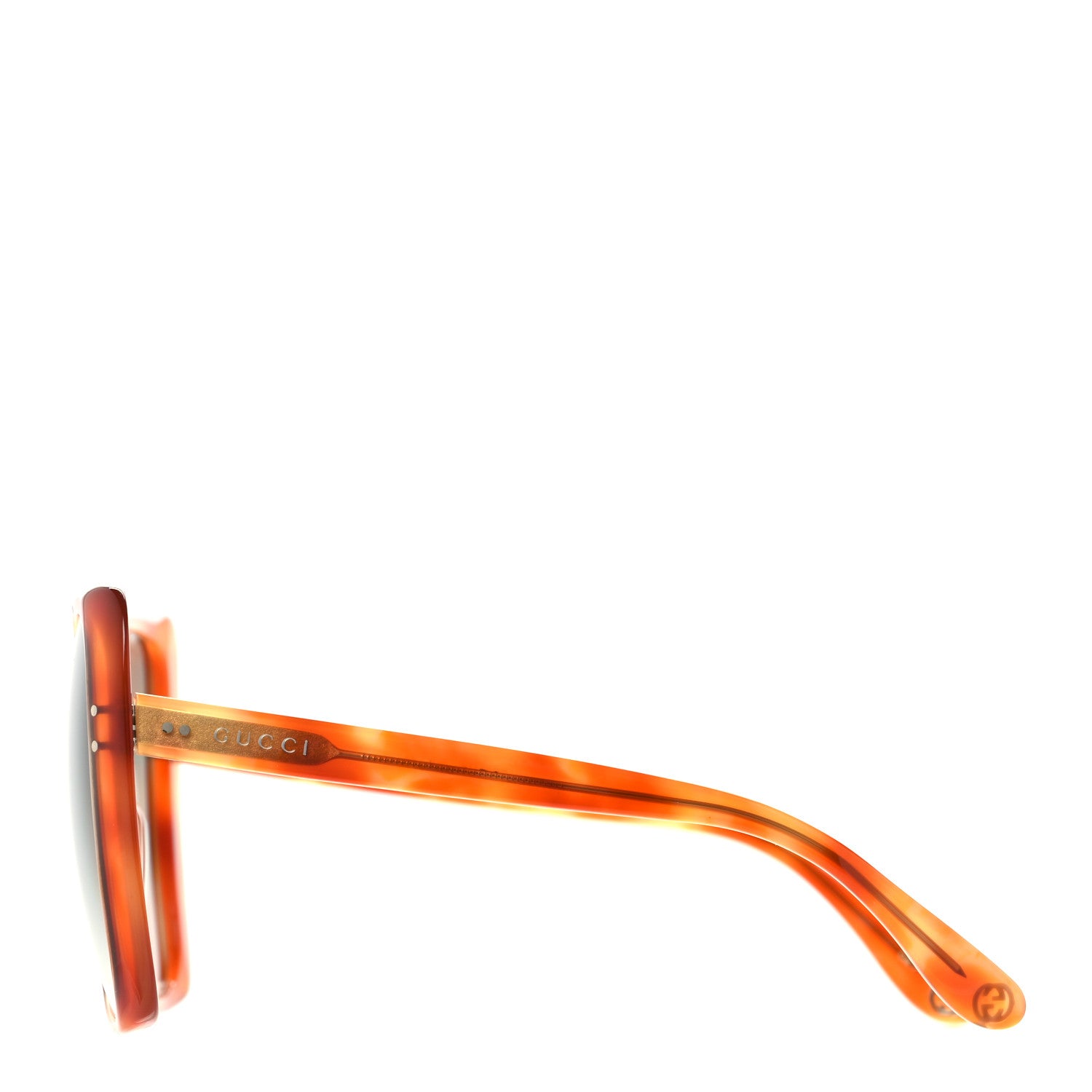 Gucci Acetate Oversize Square Frame GG0471S Sunglasses Havana Green 2 of 8