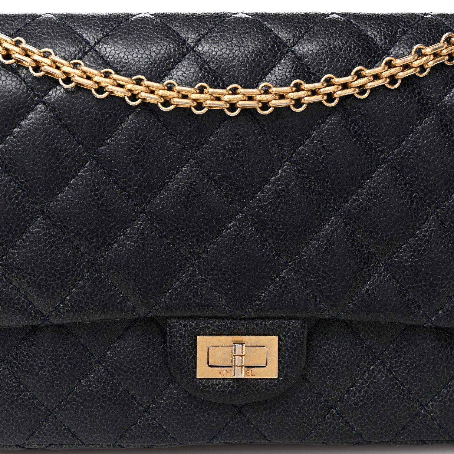 Chanel Caviar Quilted 2.55 Reissue 226 Flap Navy Blue 8 of 12