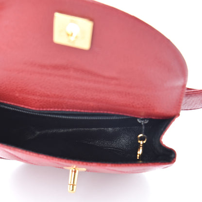 Chanel Caviar Quilted Flap Waist Belt Bag 75 30 Red 5 of 12