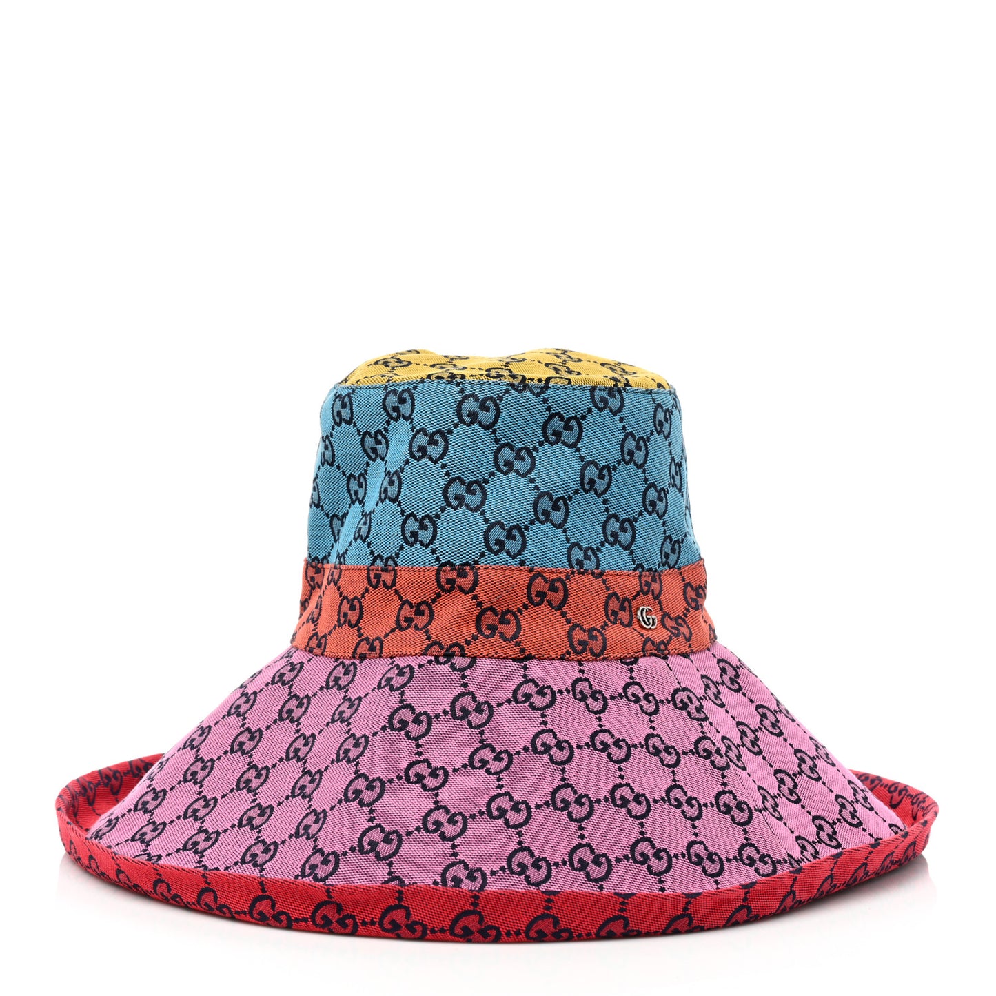 Monogram Multicolor Wide Brim Hat M Pink Multicolor
