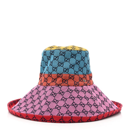 Gucci Monogram Multicolor Wide Brim Hat M Pink Multicolor 1 of 9