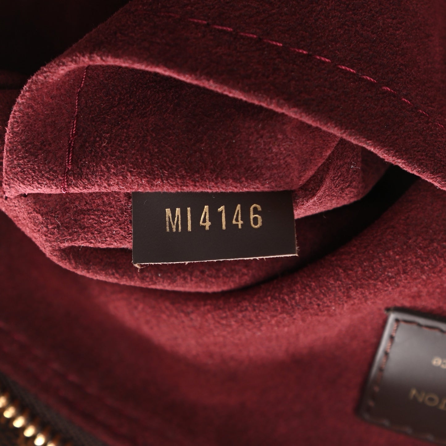 Cuir Taurillon Damier Ebene Normandy Bordeaux