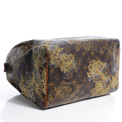 Louis Vuitton Monogram Dentelle Speedy 30 Gold 4 of 9