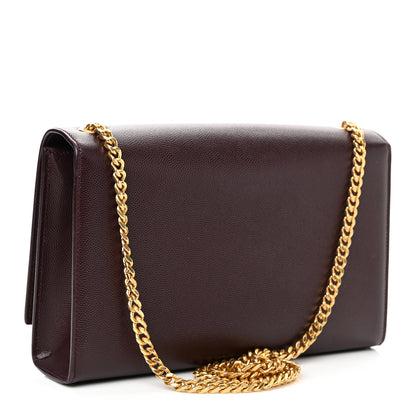 Saint Laurent Grain De Poudre Medium Classic Monogram Kate Satchel Amaranto 3 of 9