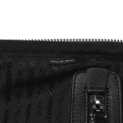 Prada Tessuto Nylon Saffiano Trolley Luggage Black 8 of 21