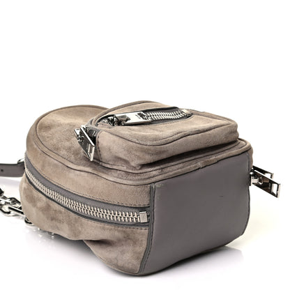 Alexander Wang Suede Mini Attica Backpack Crossbody Grey 4 of 8