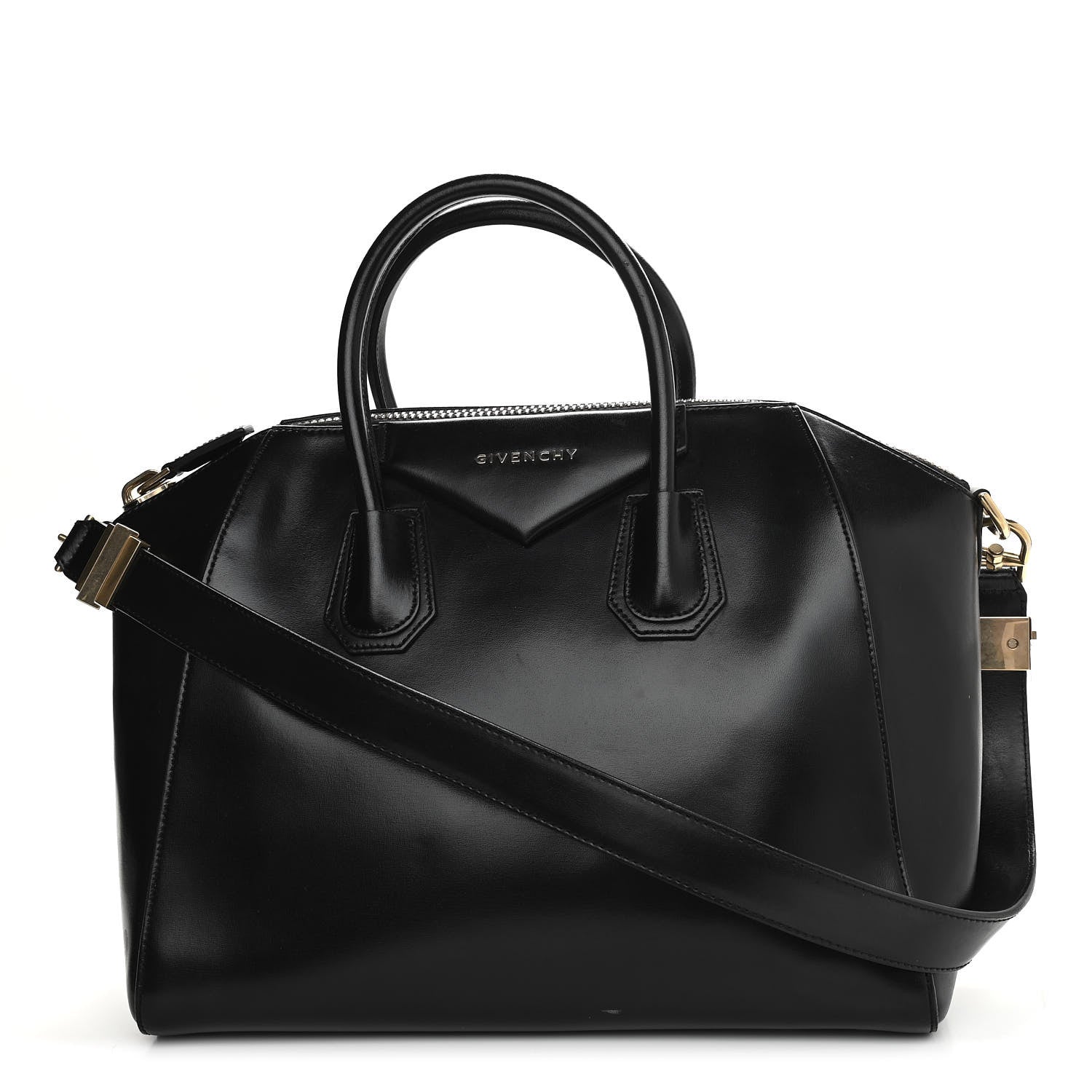 Givenchy Shiny Lord Calfskin Medium Antigona Black 1 of 20