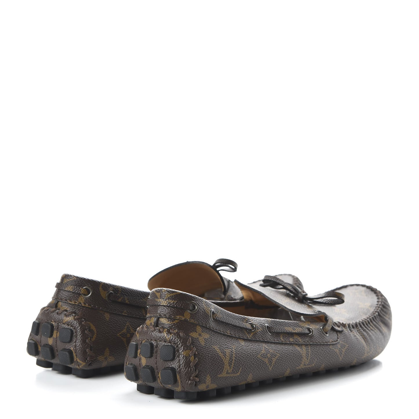 Monogram Mens Arizona Car Shoe Moccasin Loafers 12 Macassar