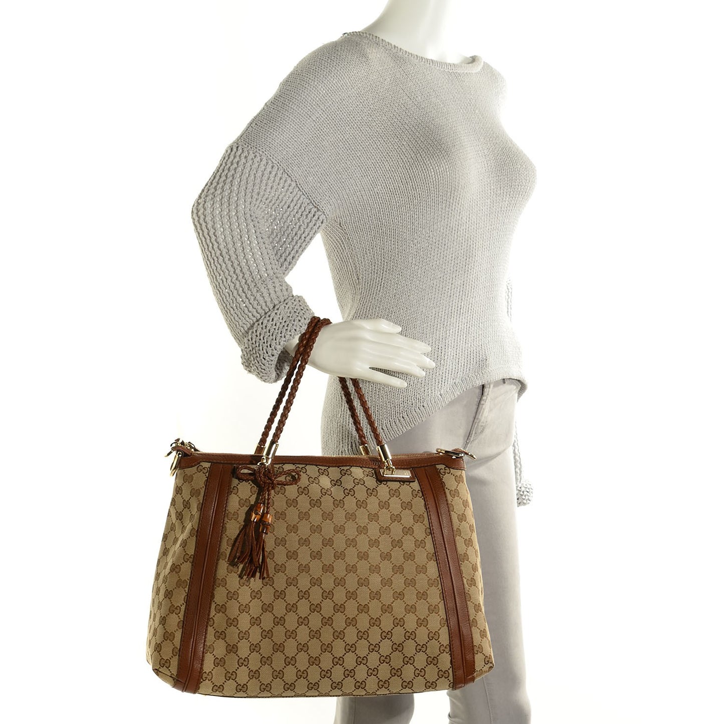 Monogram Cellarius Calfskin Large Bella Top Handle Bag Beige Ebony Cuir