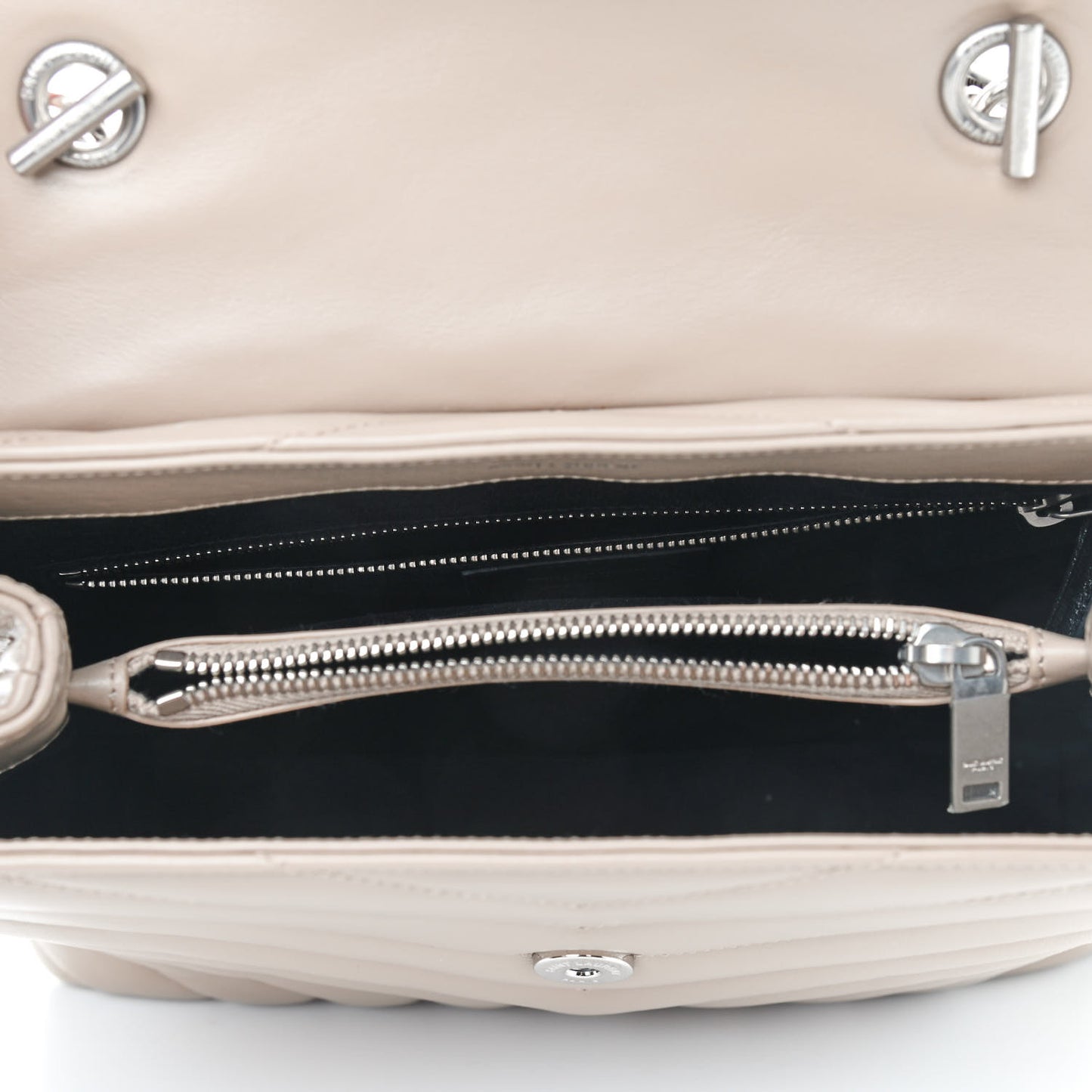 Calfskin Y Quilted Monogram Medium Loulou Satchel Dark Beige