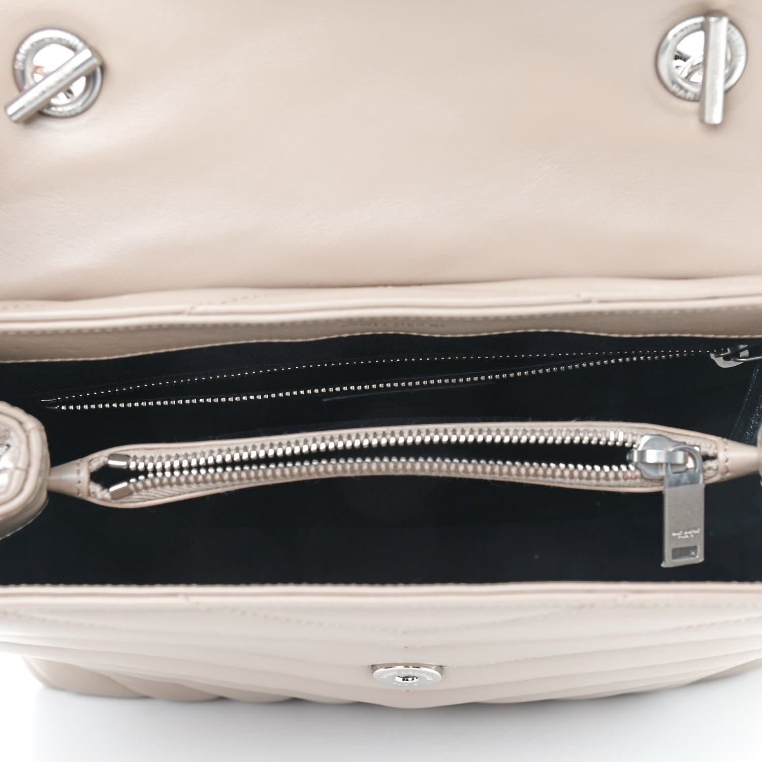 Saint Laurent Calfskin Y Quilted Monogram Medium Loulou Satchel Dark Beige 5 of 9