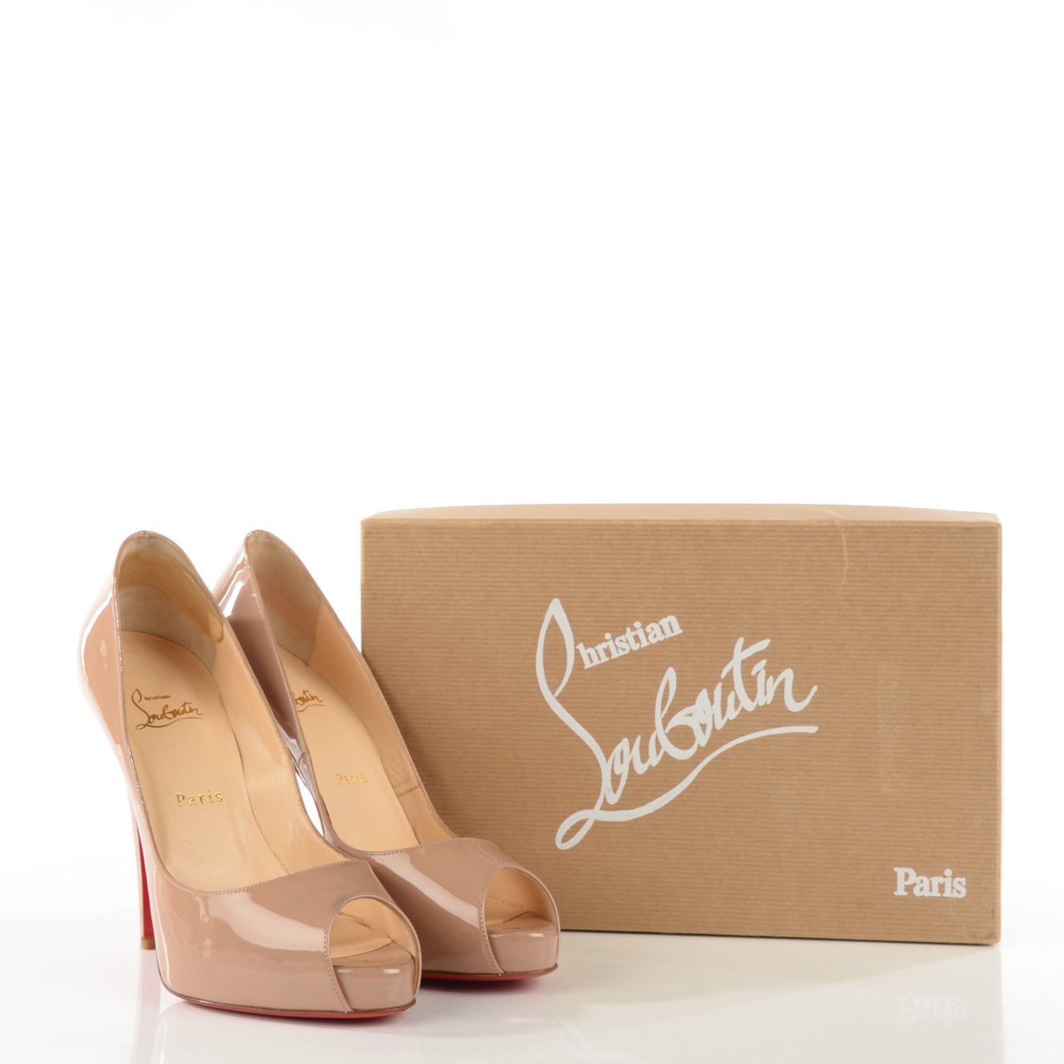 Christian Louboutin Patent Very Prive 120 Pumps 39 Nude 6 of 10