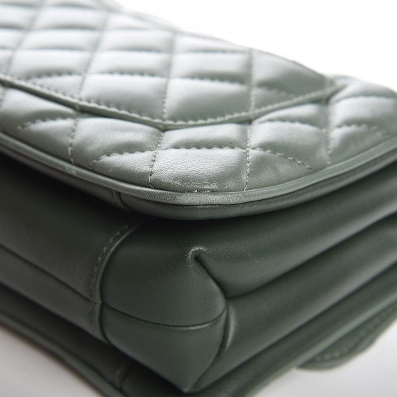 Lambskin Quilted Coco Vintage Flap Green