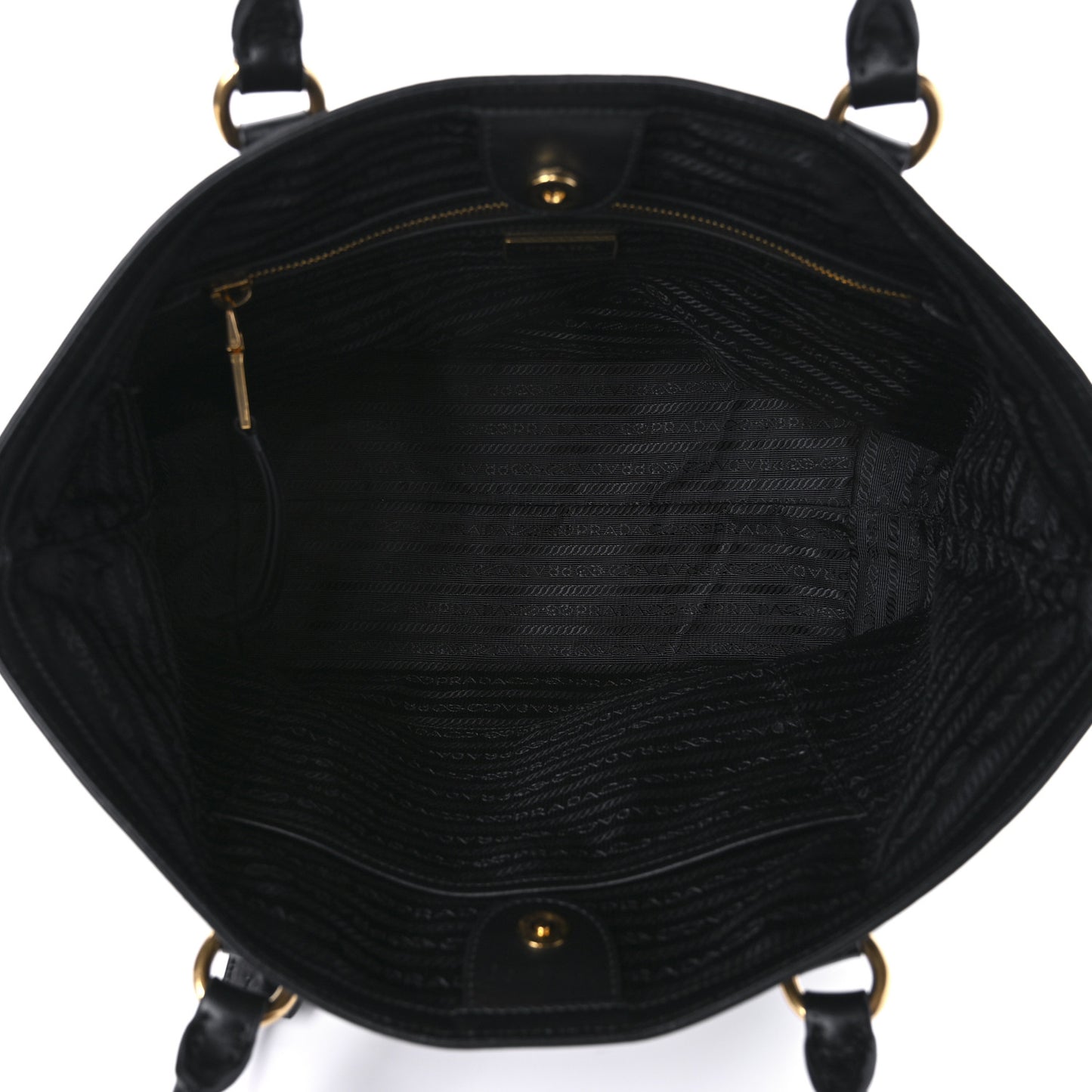 Tessuto Nylon Soft Calf Shopping Tote Black