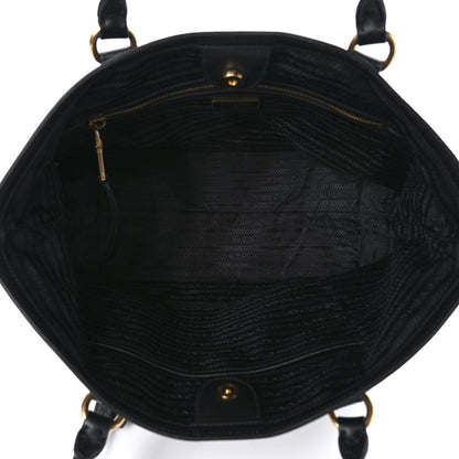 Prada Tessuto Nylon Soft Calf Shopping Tote Black 4 of 8