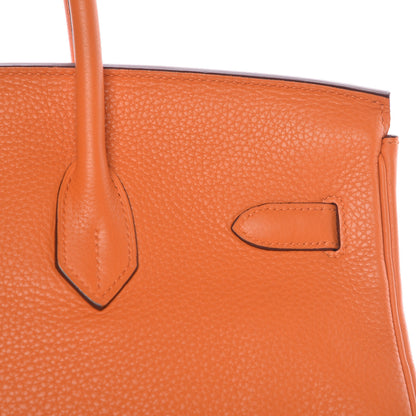 Hermes Taurillon Clemence Birkin 35 Orange 15 of 41