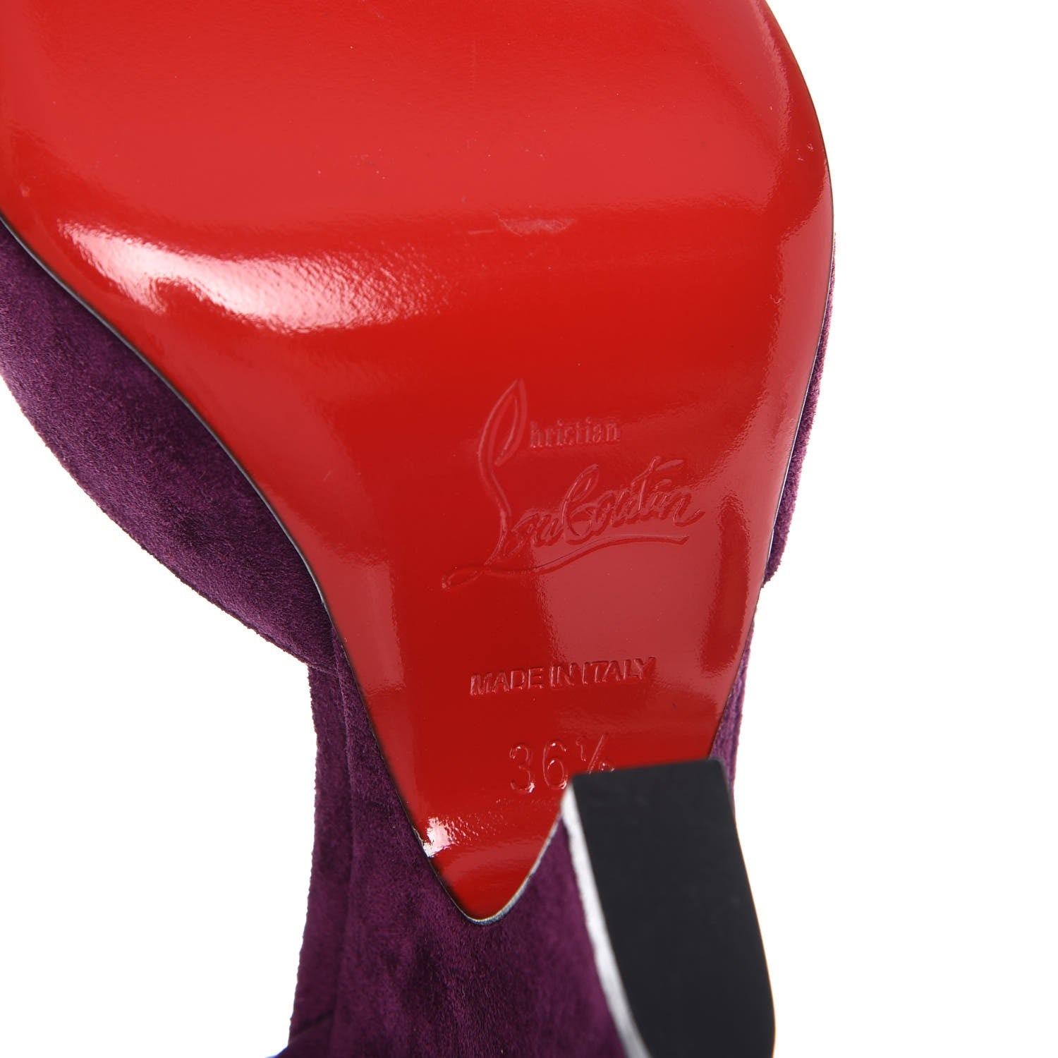 Christian Louboutin Veau Velours Aketi 100 Ankle Strap Wedge 36.5 Merlot 6 of 8