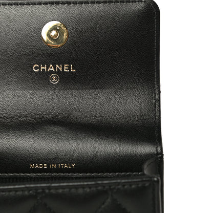 Chanel Lambskin Quilted CC Hook Card Holder Black 12 of 14