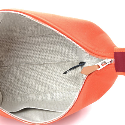 Hermes Canvas Small Bride-A-Brac Pouch Orange Burgundy 5 of 6