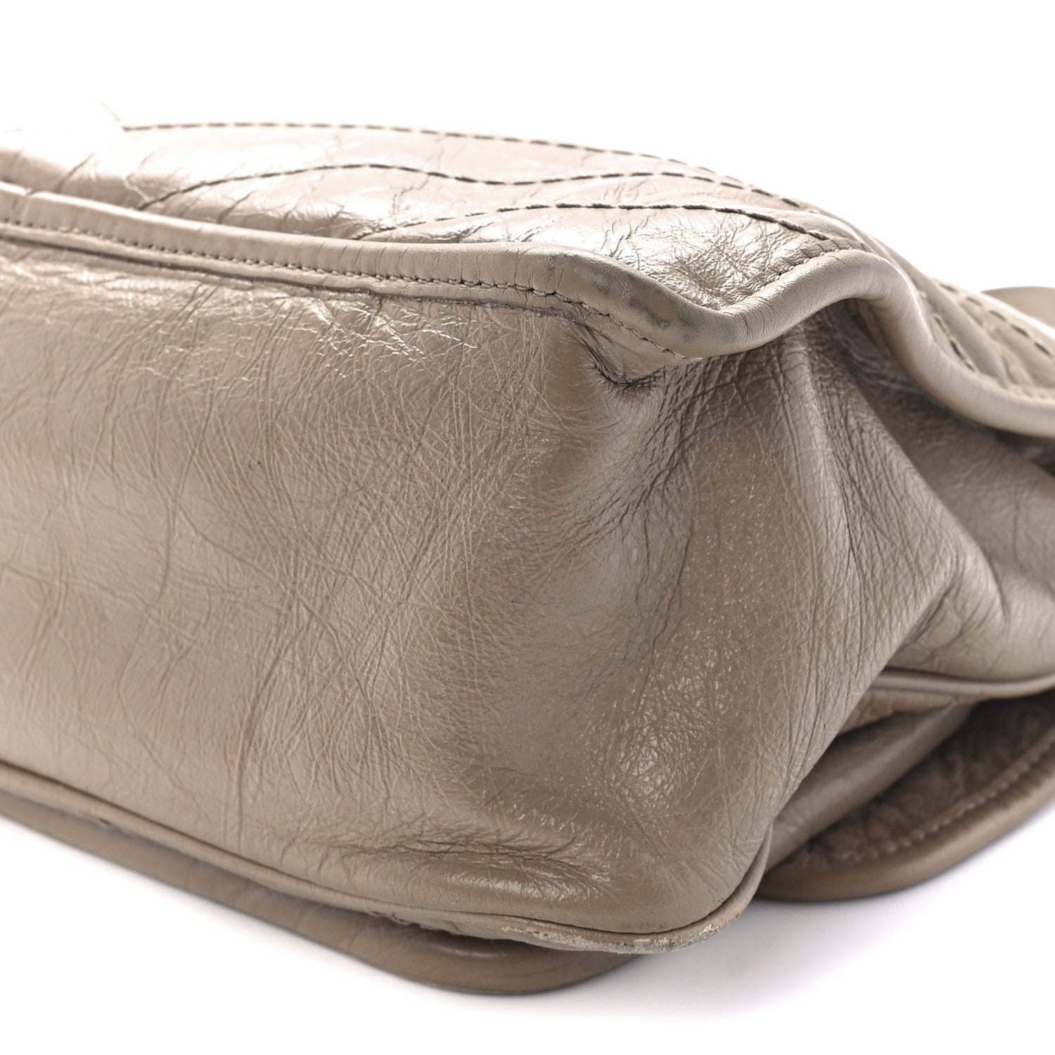 Saint Laurent Crinkled Calfskin Matelasse Monogram Medium Niki Chain Satchel Gold Sand 12 of 12