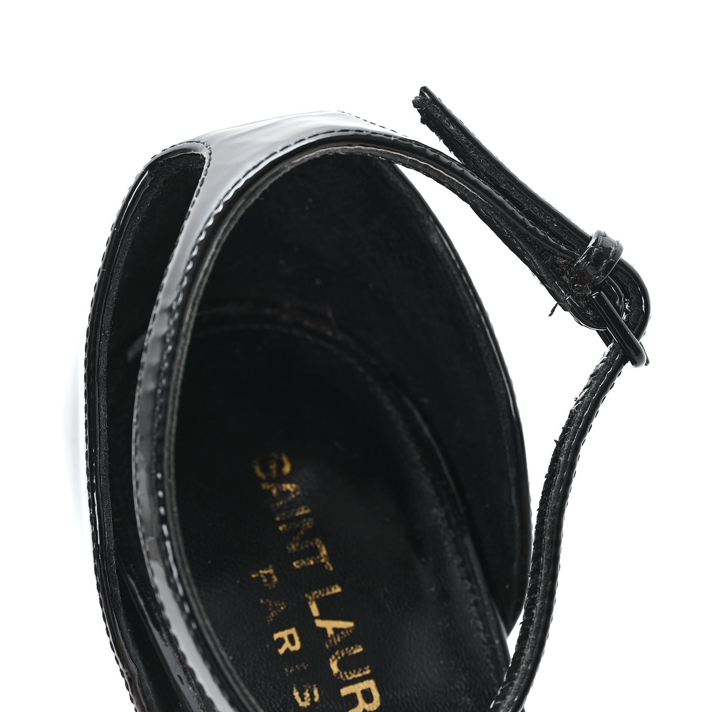 Patent Calfskin Opyum 110 Sandals 37 Black Gold