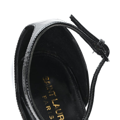 Saint Laurent Patent Calfskin Opyum 110 Sandals 37 Black Gold 9 of 9