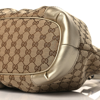 Gucci Monogram Medium Sukey Top Handle Bag Golden Beige 9 of 9