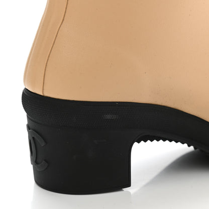 Chanel Rubber Logo Rain Boots 36 Beige 10 of 10