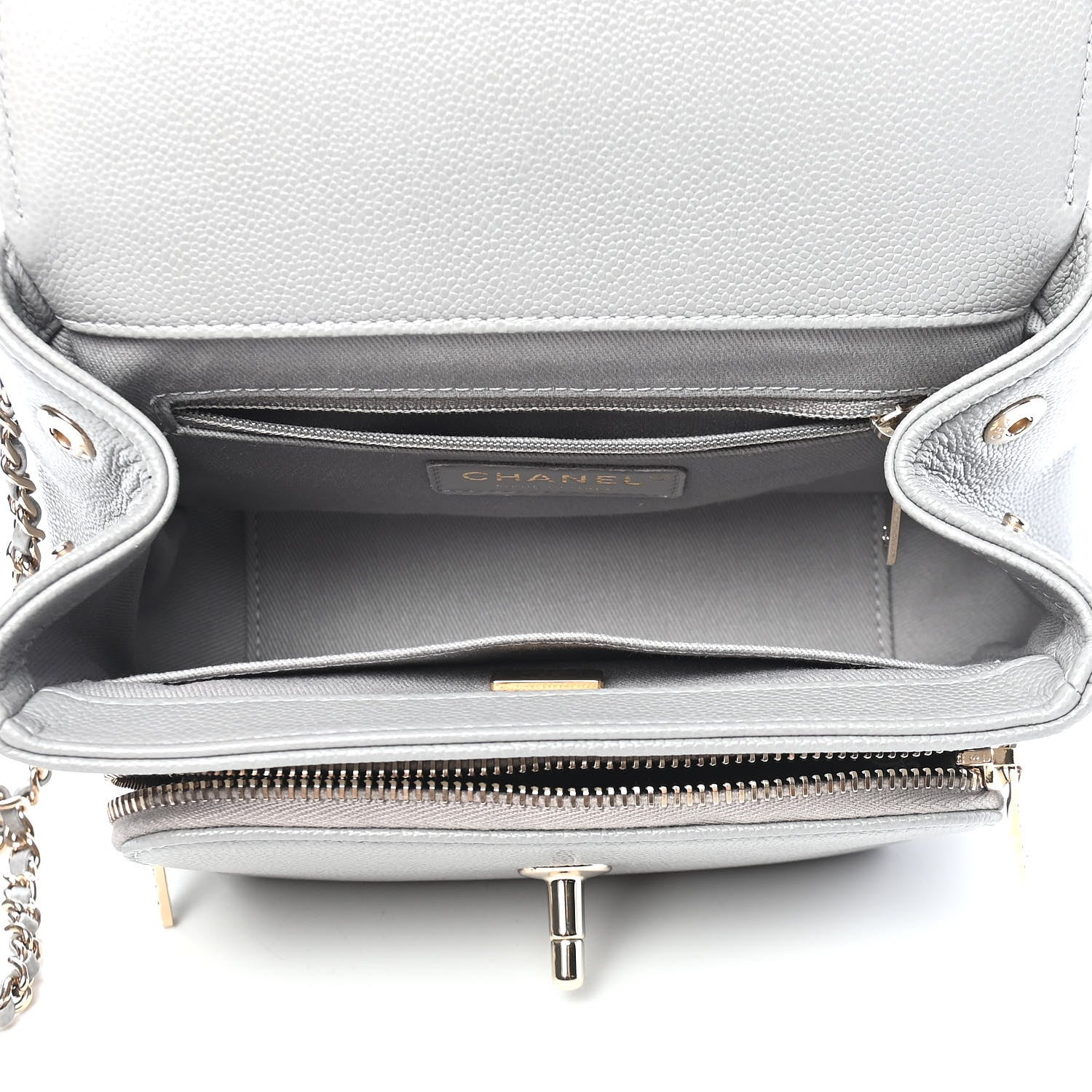Chanel Caviar Quilted Small Business Affinity Flap Grey 5 of 8